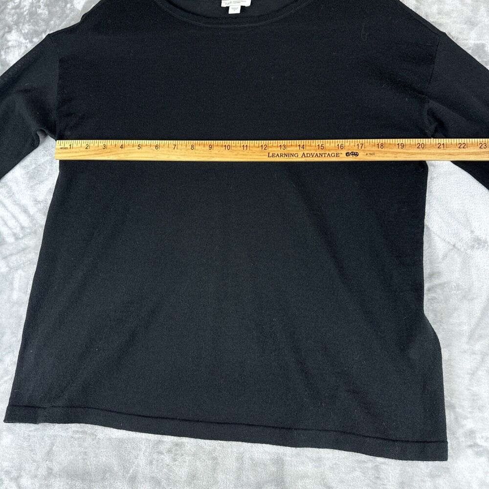 J. Jill 100% Merino Wool Sweater Womens Small Black Crew Neck Lightweight (1009) - Picture 8 of 10